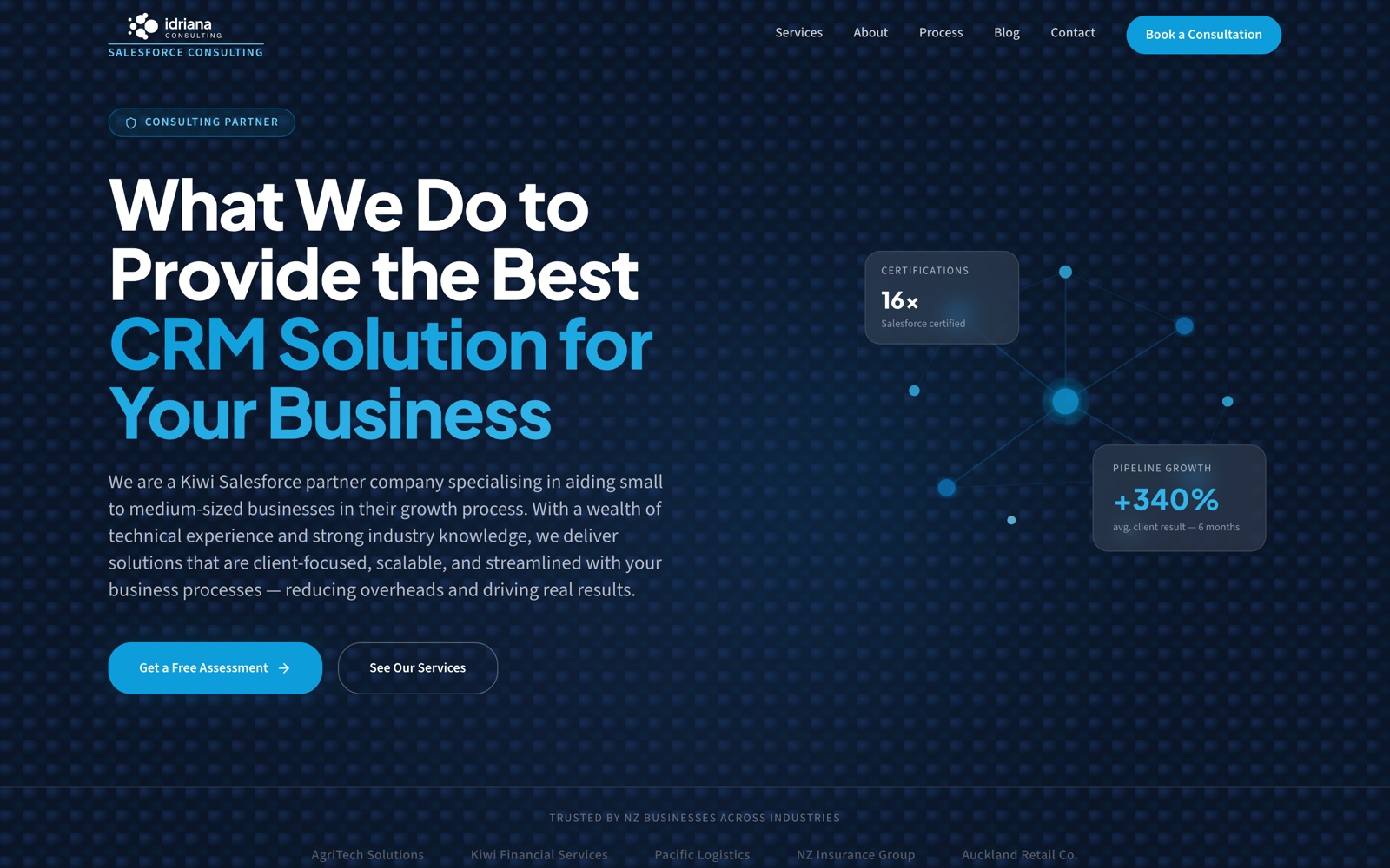 Idriana Consulting website screenshot